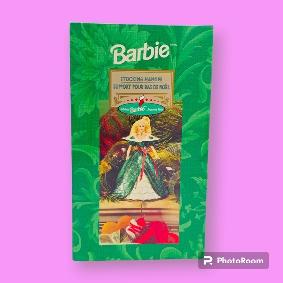 Vintage 1996 Hallmark Holiday Barbie Stocking Hanger - Picture 1 of 5